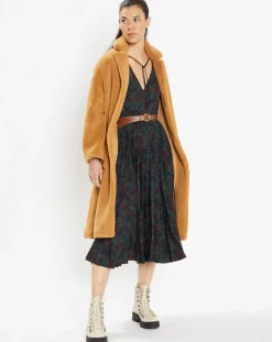 Robe longue et plissée Gaia noire