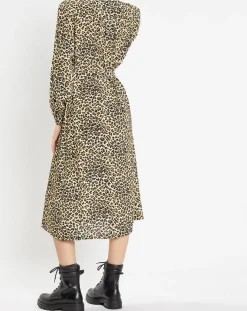 Robe longue Gamba léopard noire