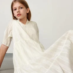 Robe longue Pattie en Coton à motif irisé écrue