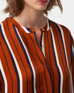 Robe longue Roya à rayures rouille