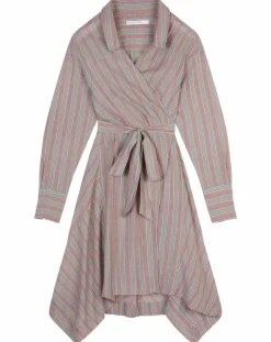 Robe Malorie Pastel rayée rouge/bleu