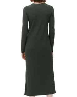 Robe manches longues Col Rond Maille Milano vert foncé