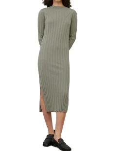 Robe maxi en Coton & Lin Cotelé beige foncé