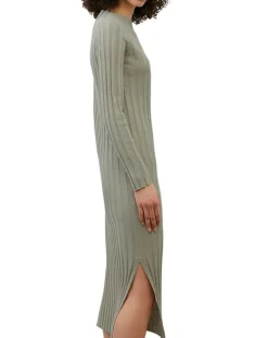 Robe maxi en Coton & Lin Cotelé beige foncé