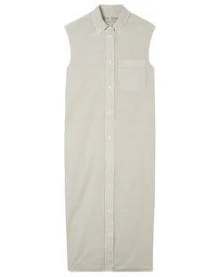 Robe maxi sans manches Bouton gris clair