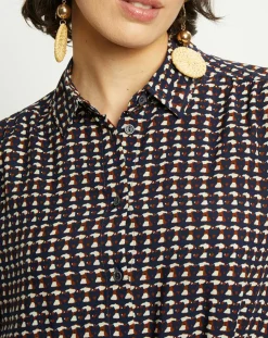 Robe Meril imprimée marine