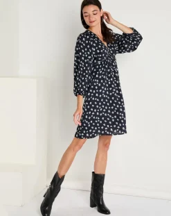 Robe Michelle à fleurs marine