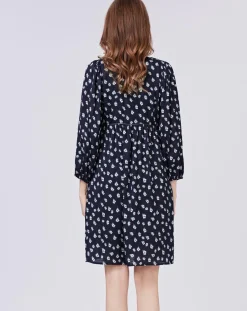 Robe Michelle à fleurs marine