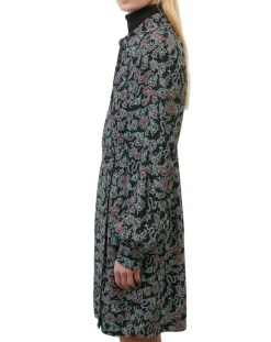 Robe midi imprimée noir/multicolore