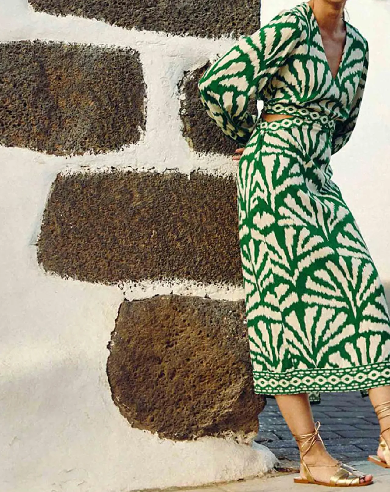 Robe Midi Royce éventail verte