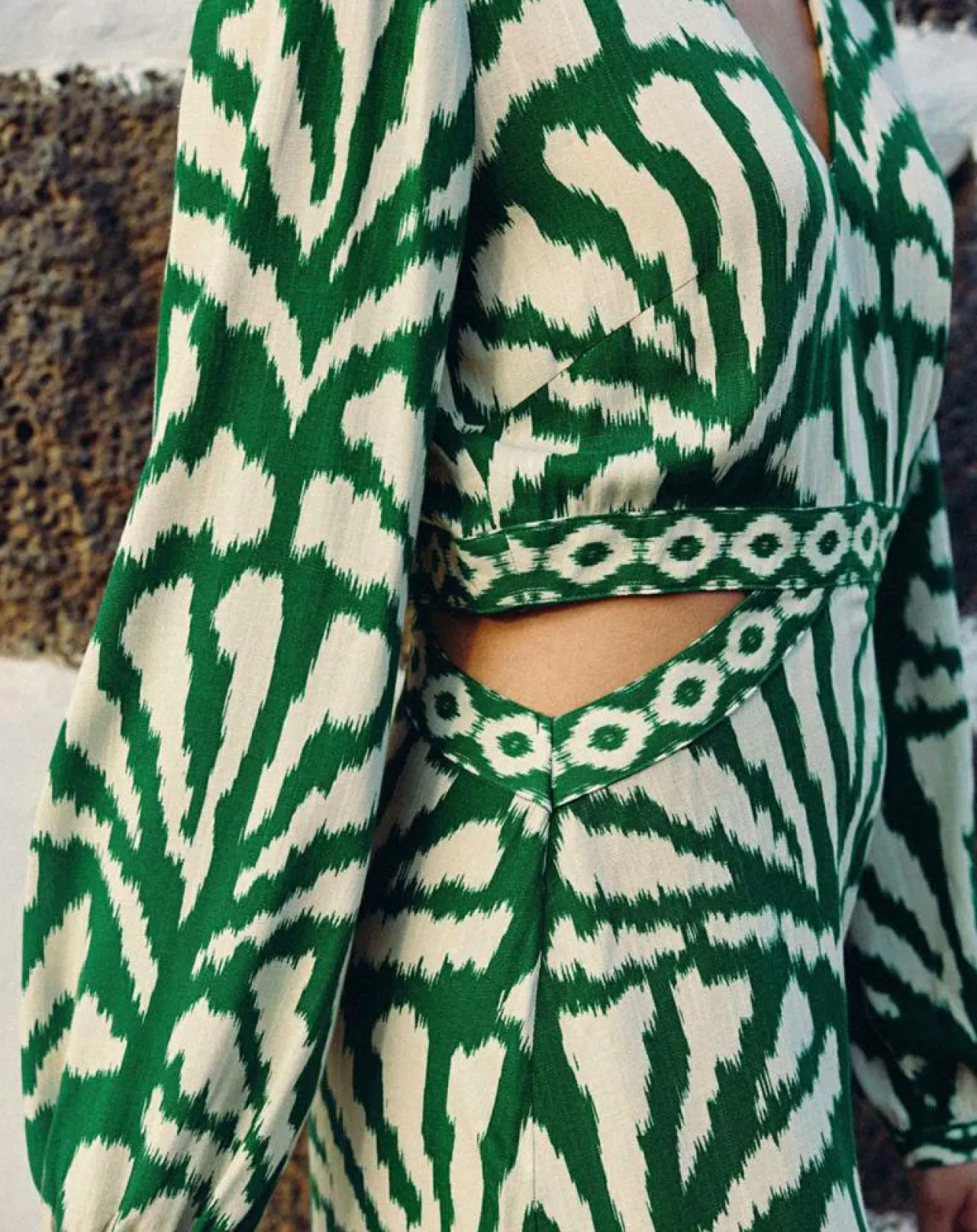 Robe Midi Royce éventail verte