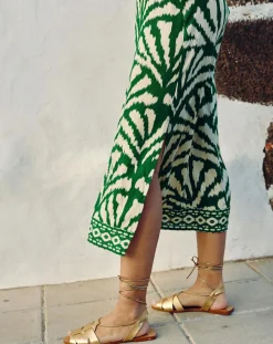 Robe Midi Royce éventail verte