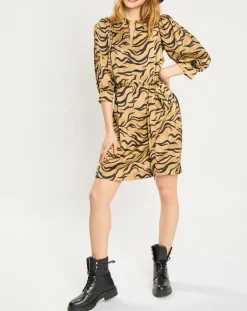 Robe Mini à imprimé tigré marron/noir