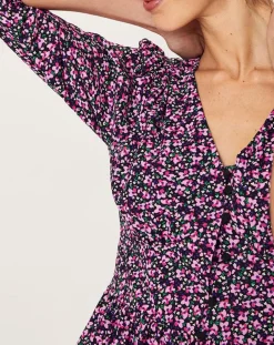 Robe Nasiria imprimée mauve