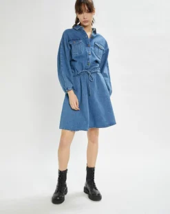 Robe Nora en denim bleue