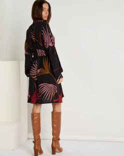 Robe Océane imprimée noir/violet