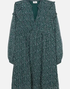 Robe Odette imprimée vert sapin