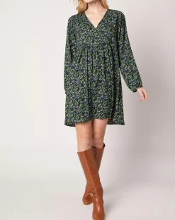 Robe Omar imprimée vert forêt