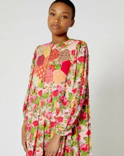 Robe Patchwork rose