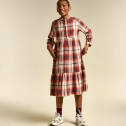 Robe Peru à carreaux bordeaux/écru