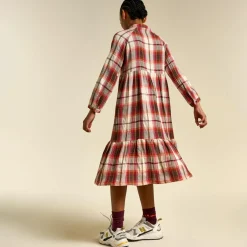 Robe Peru à carreaux bordeaux/écru