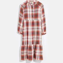 Robe Peru à carreaux bordeaux/écru