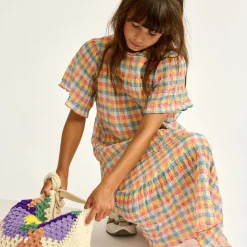 Robe Poezie à carreaux multicolore