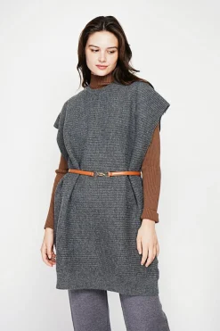 Robe poncho col rond loup