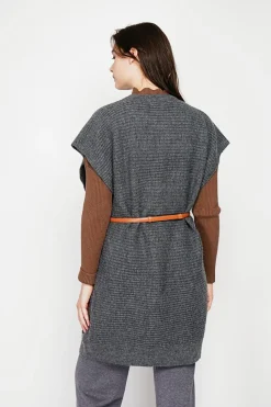 Robe poncho col rond loup