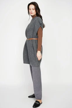 Robe poncho col rond loup