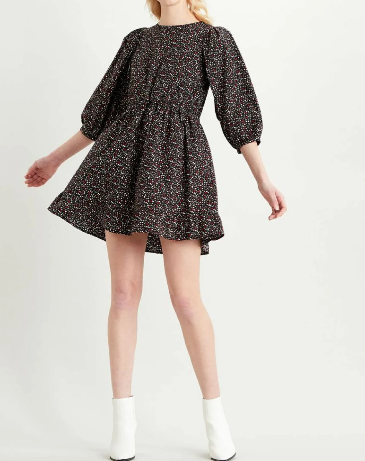 Robe Primrose imprimé floral noire
