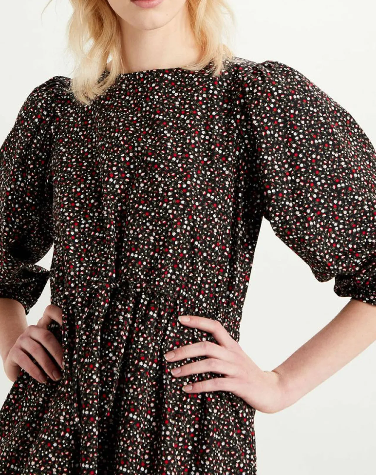 Robe Primrose imprimé floral noire