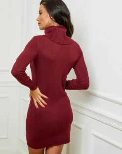 Robe pull en Cachemire mélangé Stéphanie bordeaux