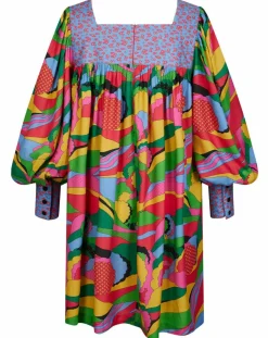 Robe Purple Country print bleu gris