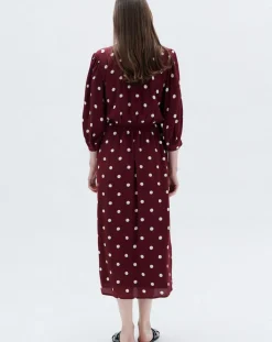 Robe Rayan à pois bordeaux
