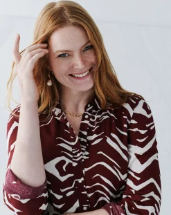 Robe Rlilie imprimée bordeaux