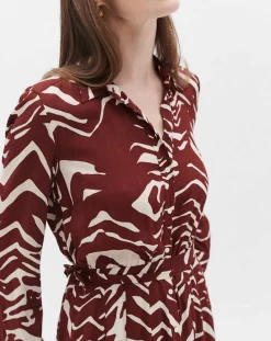 Robe Rlilie imprimée bordeaux
