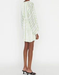 Robe Rokhya imprimée vert päle