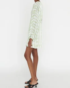 Robe Rokhya imprimée vert päle