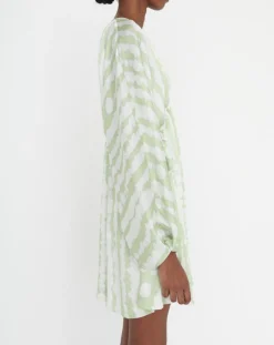 Robe Rokhya imprimée vert päle