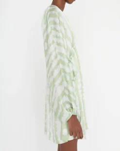 Robe Rokhya imprimée vert päle