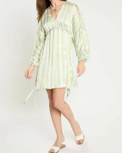 Robe Rokhya imprimée vert päle