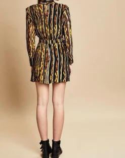 Robe Royaume imprimée noir/jaune