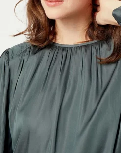 Robe satinée Giulia verte