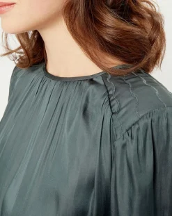 Robe satinée Giulia verte