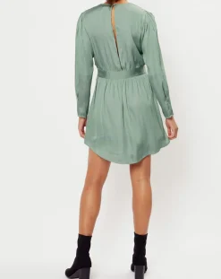 Robe satinée Naomie verte