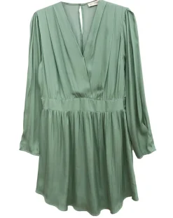 Robe satinée Naomie verte