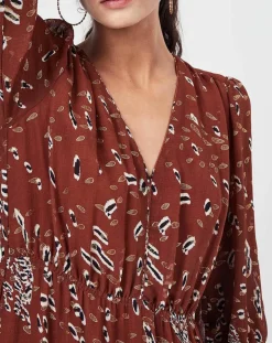 Robe Sauge imprimée marron