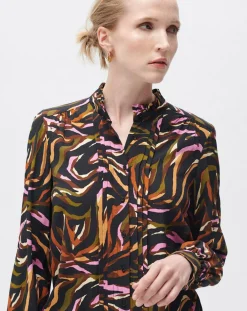 Robe Sybil imprimée cognac