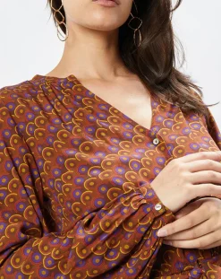 Robe Yazzi imprimée marron